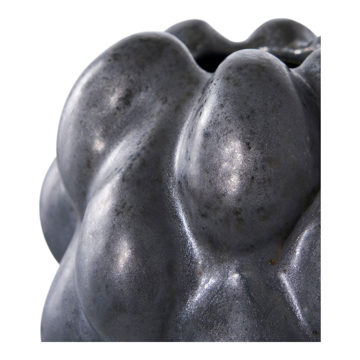 VASE Steingut Schwarz - Schwarz, Stein (19cm) - tinkaro