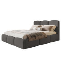 BETT 140x200 - Polsterbett mit Bettkasten und Holzrahmen - Modern Betten - Kuscheliger Catch-Me-Stoff - Kollektion Zoya - Grau - Grau, Holz/Textil (140/200cm) - Alpi-Möbel