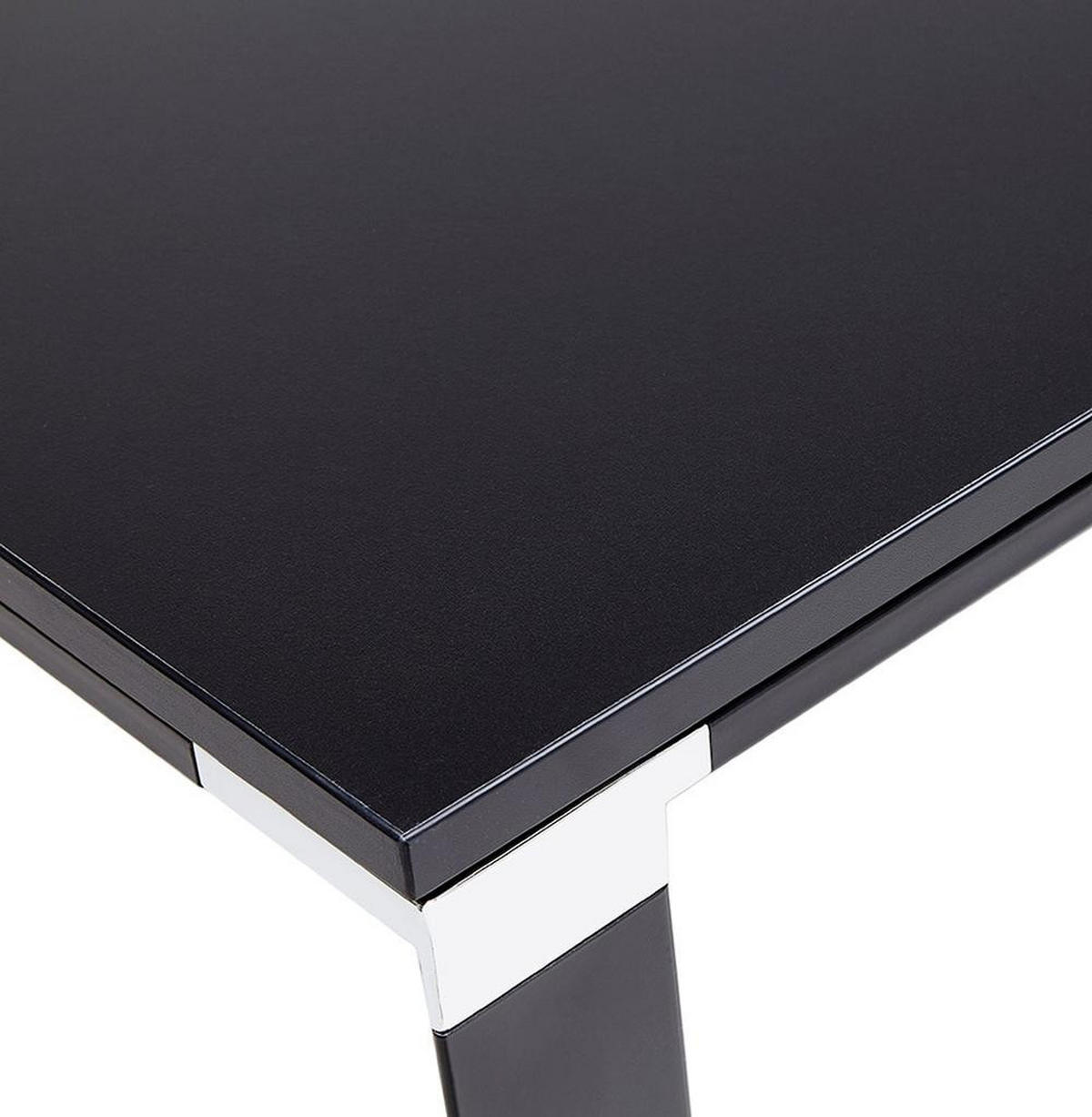 SCHREIBTISCH Modern Chromdetails Große Arbeitsfläche KERIX, Schwarz 140x70x74 cm - Schwarz, Holz/Metall (70/140/74cm) - KADIMA DESIGN