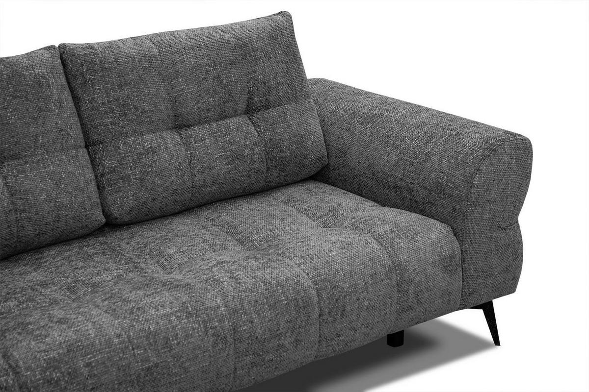 ECKSOFA SALVINI 5-Sitzer, dunkelgrau - Dunkelgrau/Schwarz, Holzwerkstoff/Textil (158/292cm) - Courtois Laville