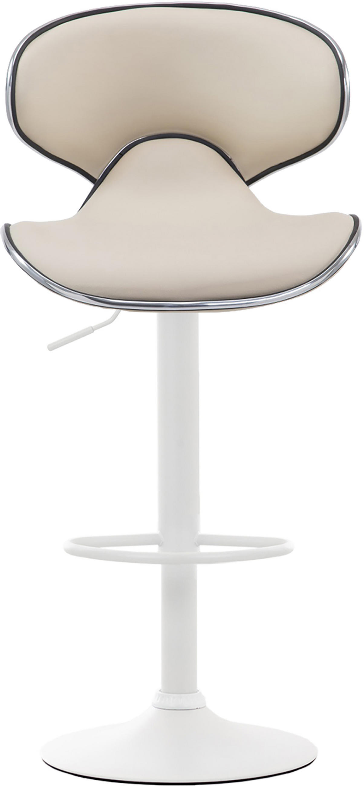 BARHOCKER 2er Set Las-Mallorcas Kunstleder weiß creme - Creme/Weiß, Kunststoff/Metall (46/108/49cm) - TPFLiving