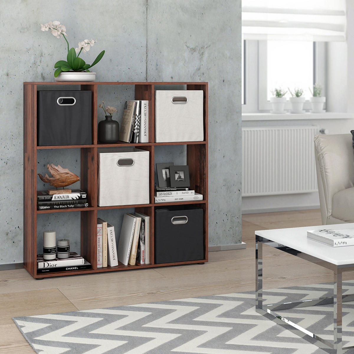 RAUMTEILER Nove Antikholz 104 x 108 cm - Alteiche, Holzwerkstoff (104/108/29cm) - Vicco