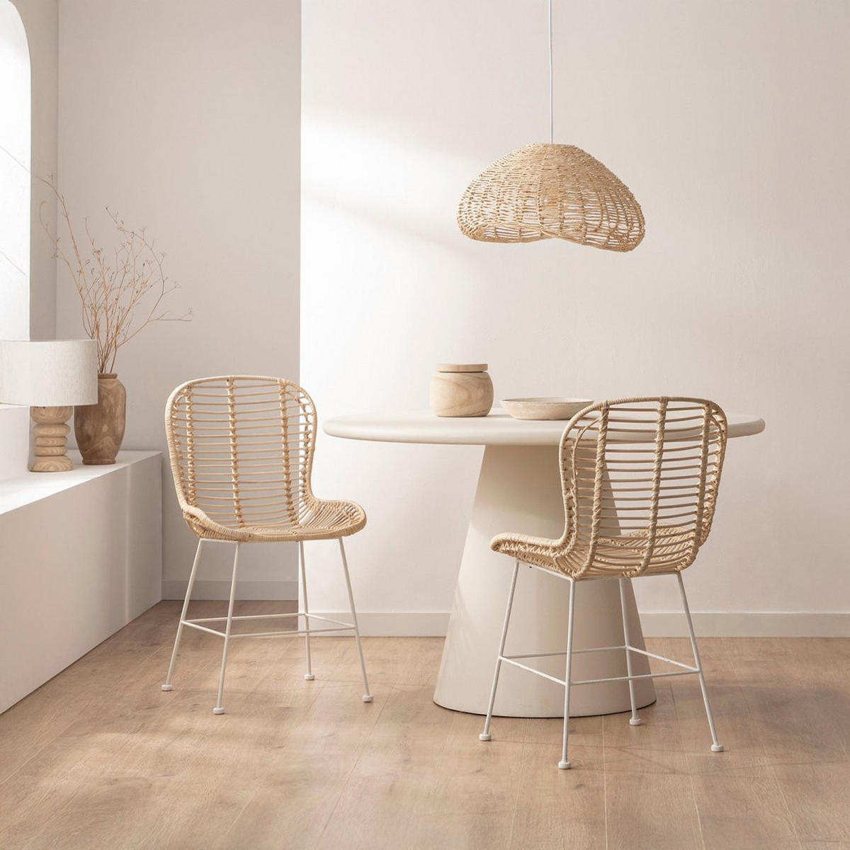 STUHL FÜR DRAUSSEN Leo Natürlich 47 cm x 86 cm - Naturfarben, Naturmaterialien (47/86/57cm) - Klast Home