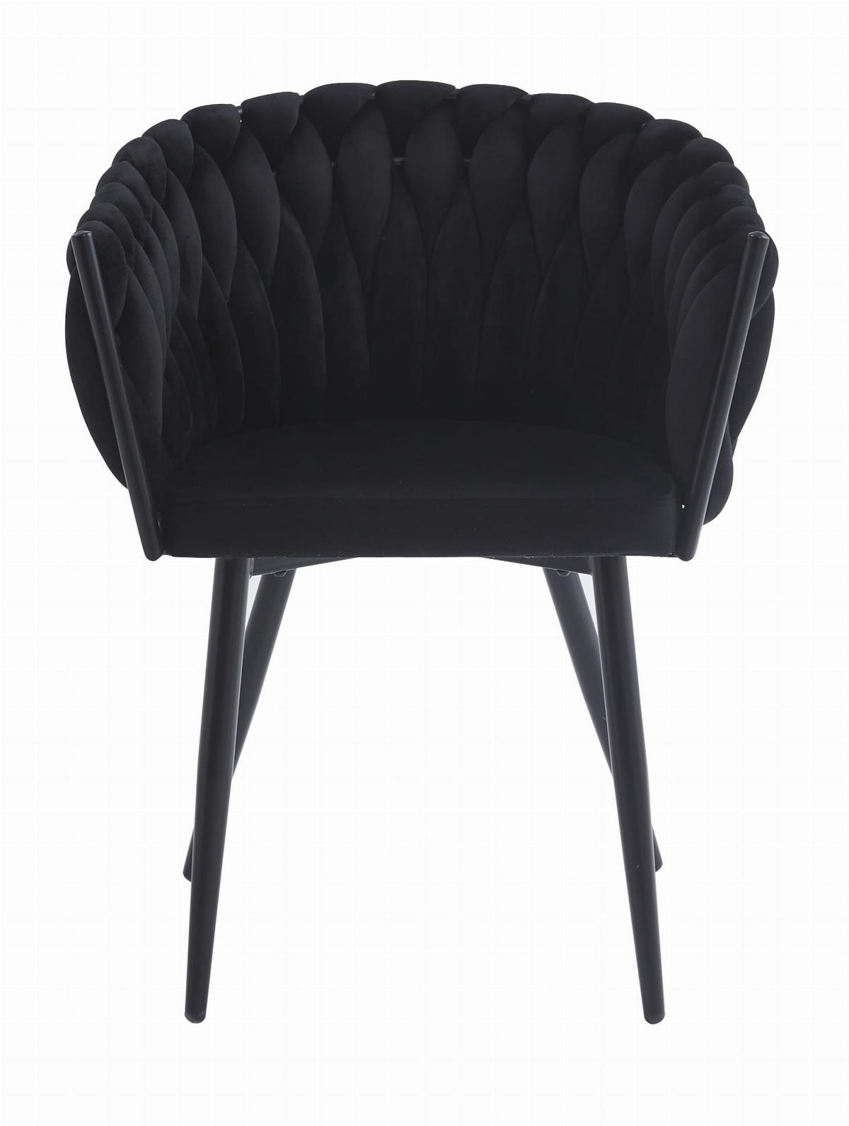 STUHL ARONA 6-er Set, Schwarz, Schwarze metallische Beine - Schwarz, Textil/Metall (61/79/55cm) - Komodee