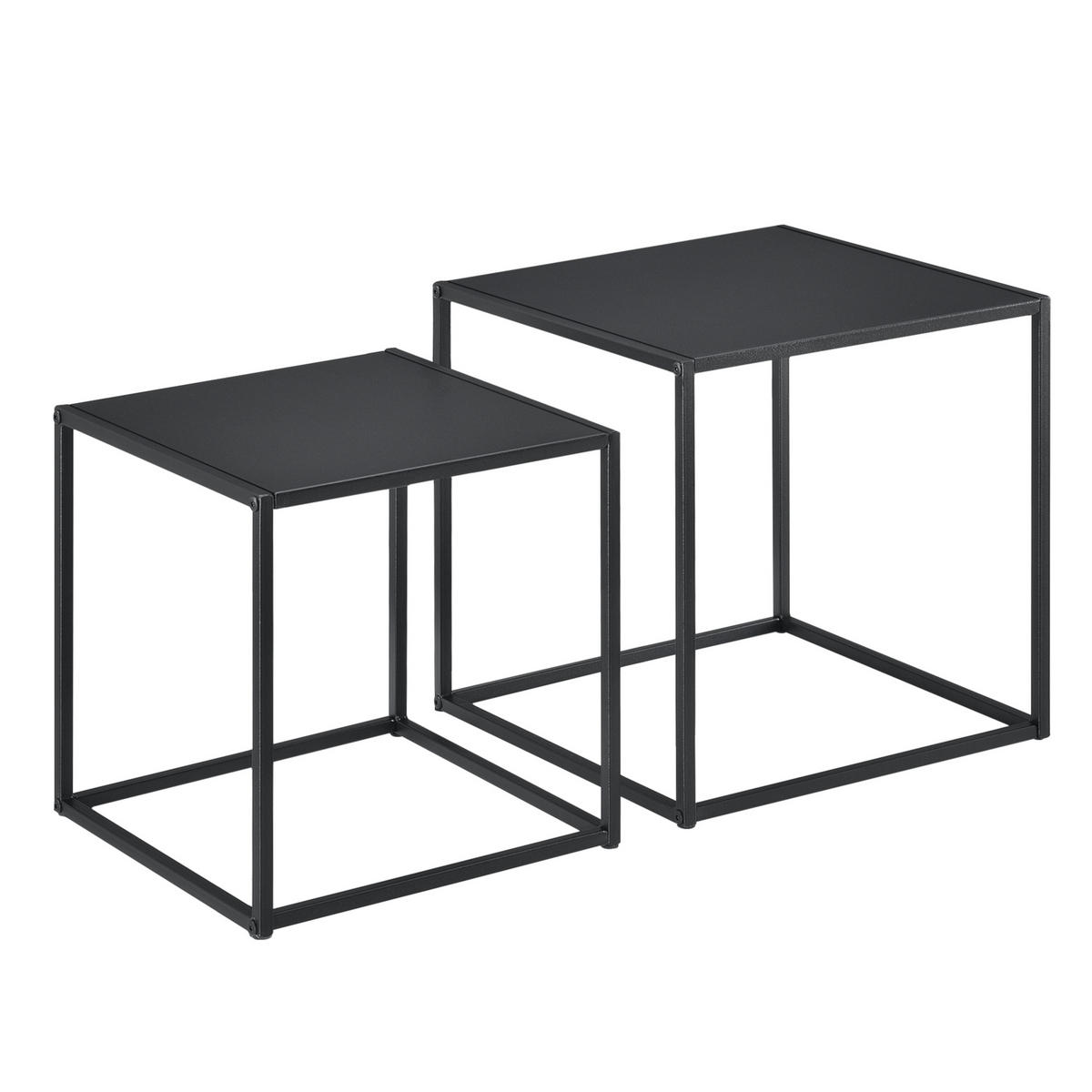 BEISTELLTISCH Morsum im 2er Set - Schwarz, Metall (40/40/40cm) - [en.casa]