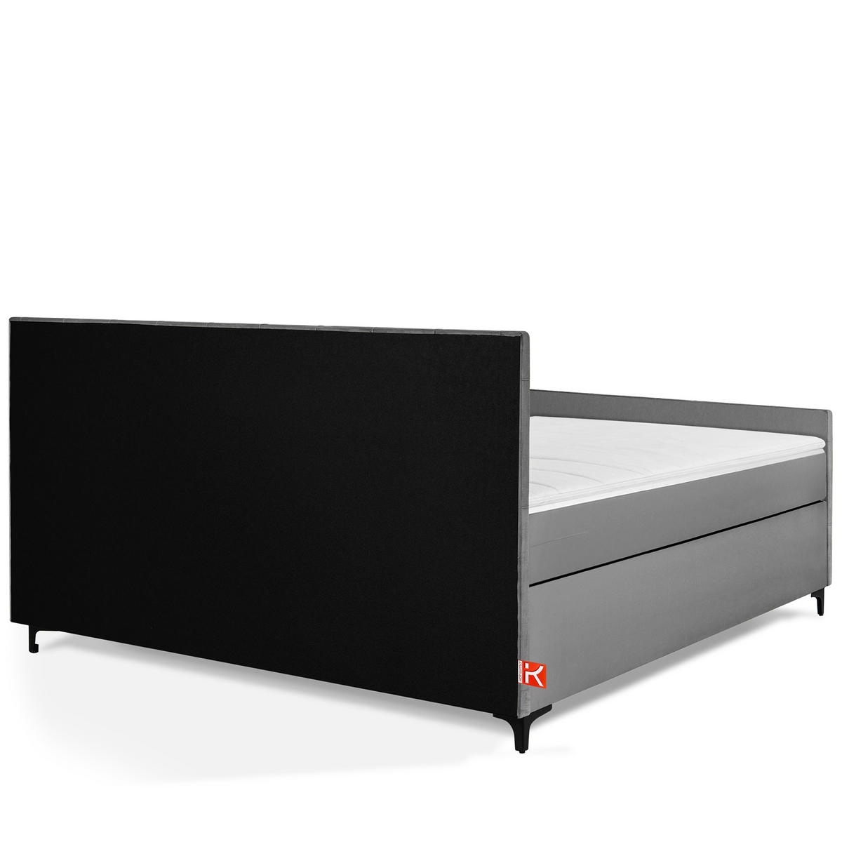 POLSTERBETT ARDEA, Hellgrau - Hellgrau/Schwarz, Holz/Holzwerkstoff (180/200cm) - KONSIMO®