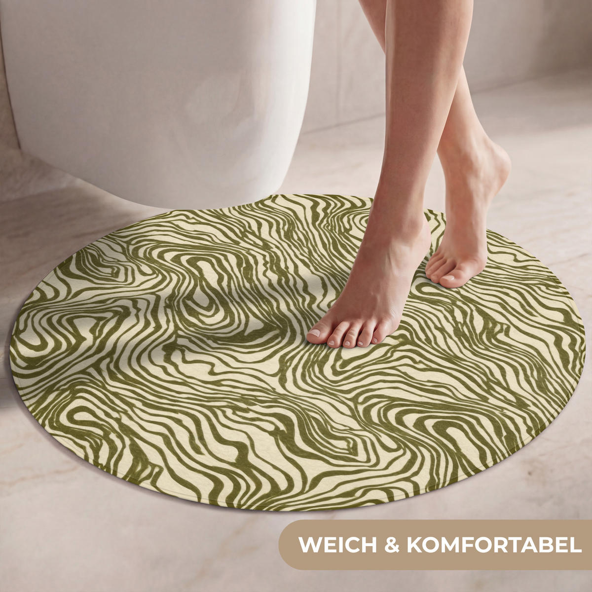 WC PŘEDLOŽKA Abstraktní - Mramor - Zelený 70x70 cm - tmavě zelená, textil/plast (70/1cm) - OnlyWow