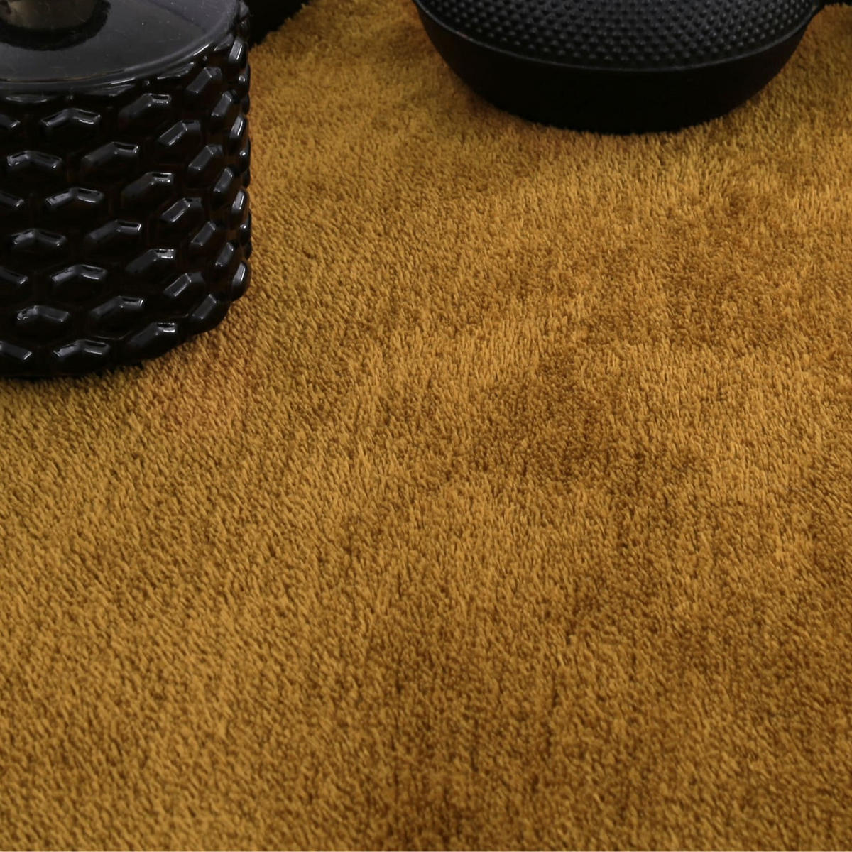 TEPPICH Kurzflor waschbar Unifarben Wohnzimmer schmutzabweisend Senf Rechteckig 120x170 - Gelb, Textil (120/170cm) - KADIMA DESIGN