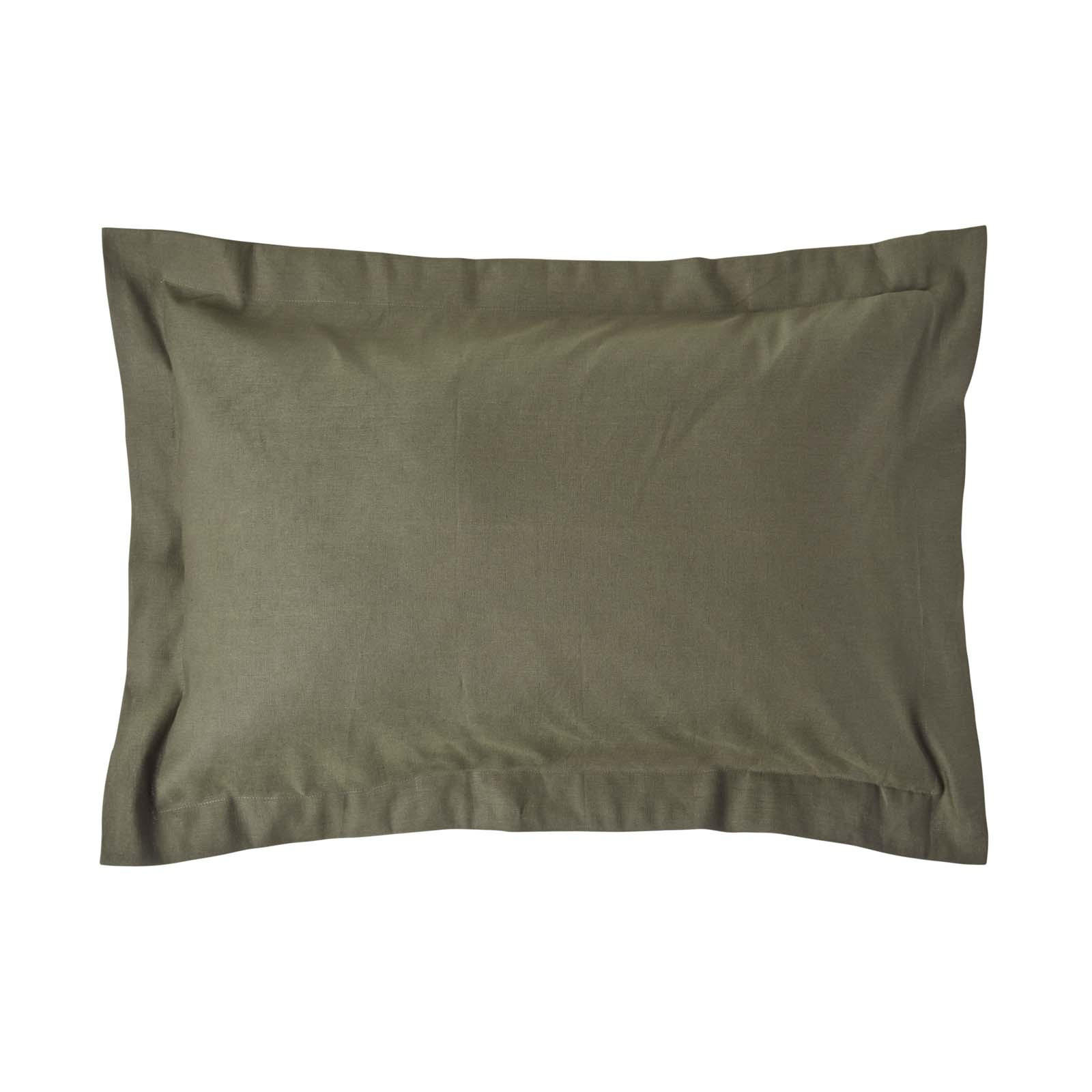 KISSENBEZUG Leinen mit Stehsaum - Olivgrün, Textil (48/74cm) - Homescapes