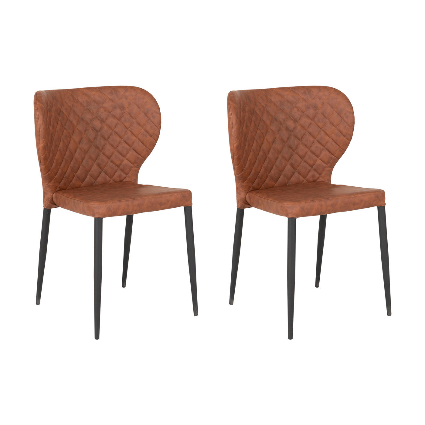4ER Set ESSZIMMERSTUHL Braun - Braun, Leder/Textil (54/83/52cm) - ebuy24
