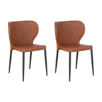 4ER Set ESSZIMMERSTUHL Braun - Braun, Leder/Textil (54/83/52cm) - ebuy24
