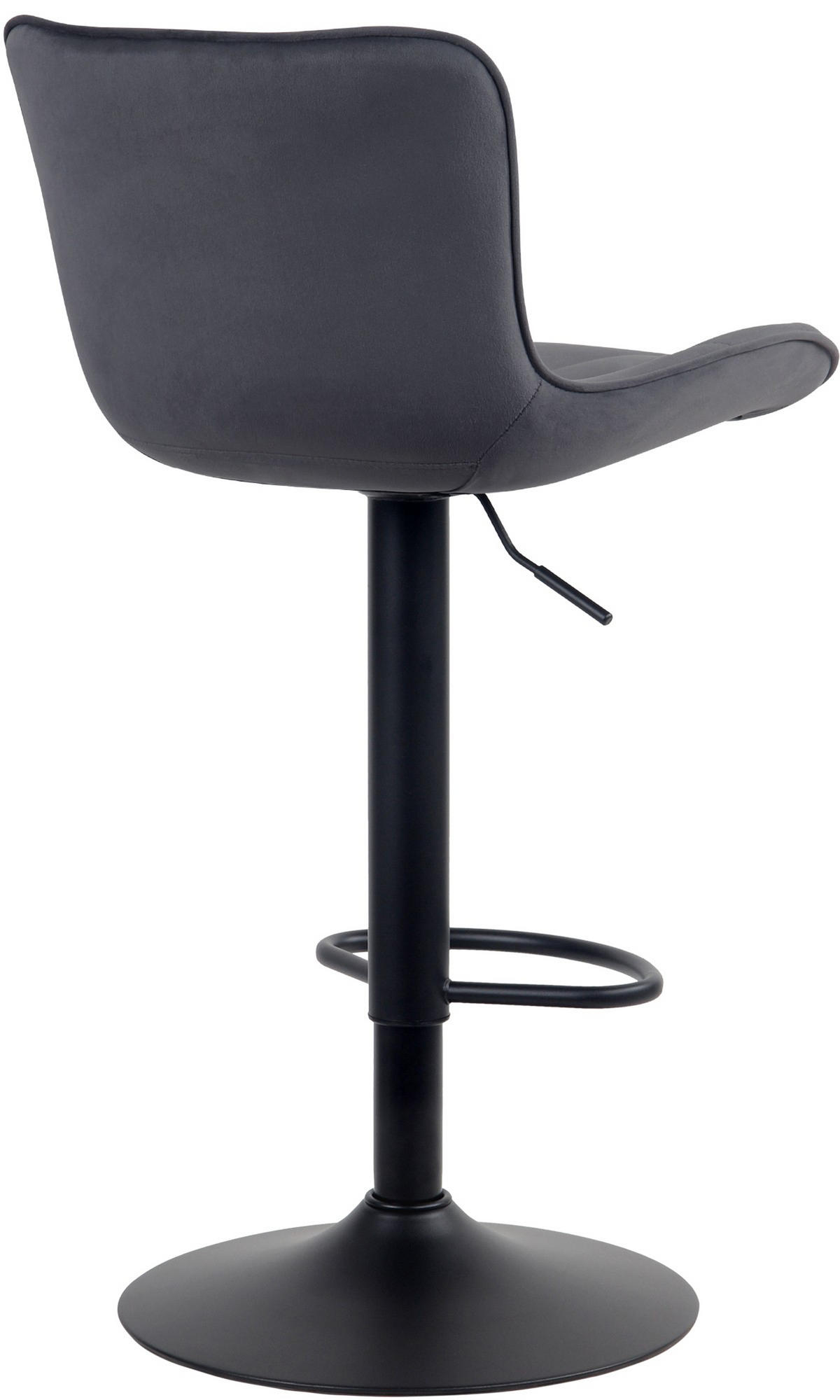BARHOCKER Linea Samt schwarz - Schwarz, Textil/Metall (48/107/54cm) - TPFLiving