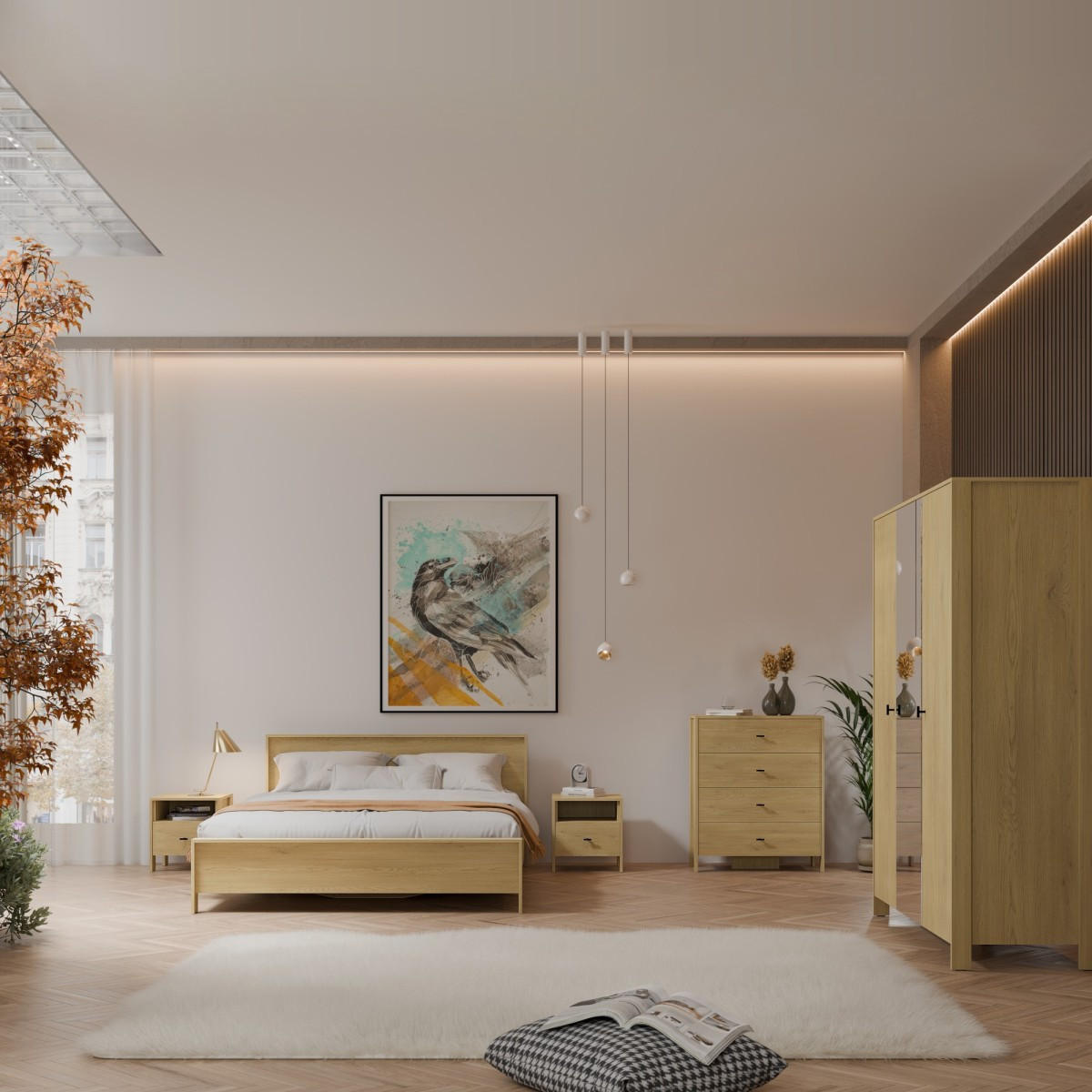 BETT Ethan 160x200 Eiche Cremona - Eichefarben, Holzwerkstoff - mzm24