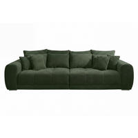 BIG-SOFA Federkern B306/T134/H86 cm, Liegefläche 120x240 cm, Cord Grün / 15172 - Chromfarben/Grün, Textil/Metall (306/86/134cm) - luma-home