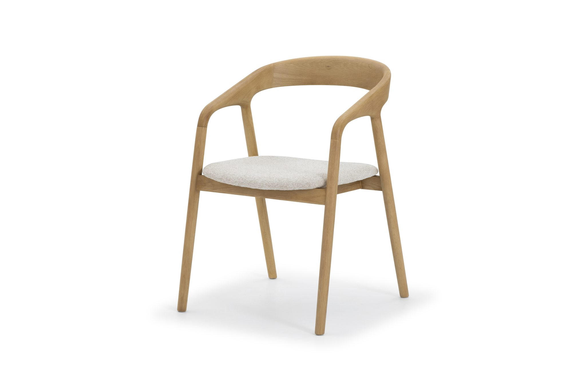 ESSZIMMERSTHUHL Celeste, Natur Massiveiche + beiges veganes Leder - Beige, Holz (53/80/62cm) - WOODEK