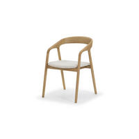 ESSZIMMERSTHUHL Celeste, Natur Massiveiche + beiges veganes Leder - Beige, Holz (53/80/62cm) - WOODEK