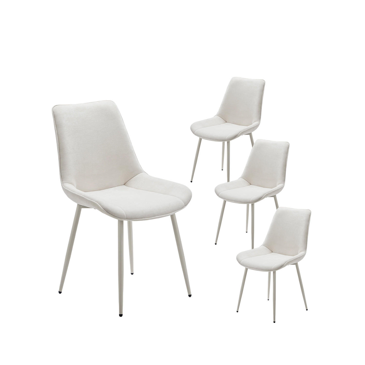 ESSZIMMERSTUHL Niro Beige 50 cm x 86 cm 4er-Set - Beige, Textil (50/86/58cm) - Klast Home