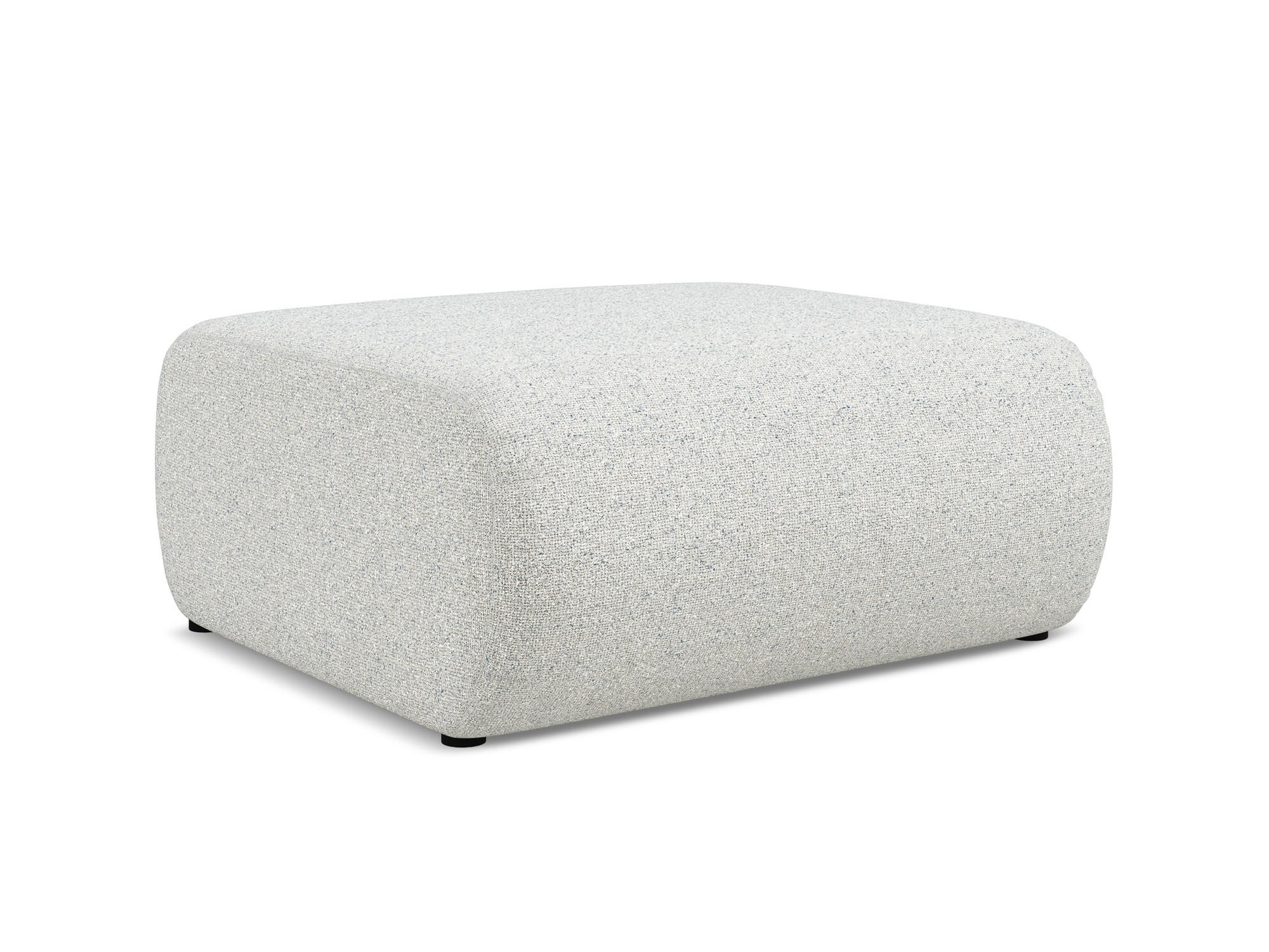 POUF Strukturstoff Stoff Beige - Beige/Schwarz, Kunststoff/Textil (94/40/89cm) - Makamii