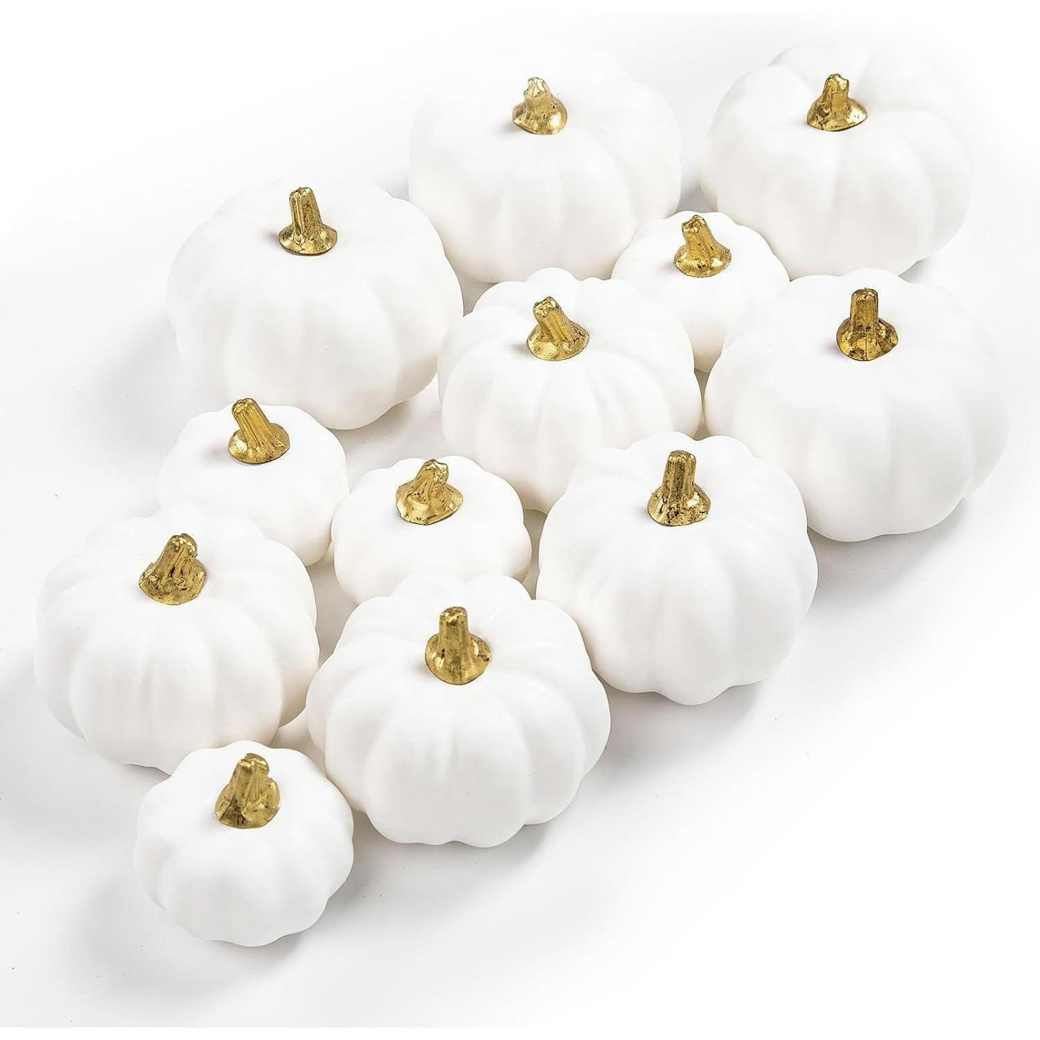 DEKO-KÜRBIS 12-teiliges Set Weiß - Weiß, Kunststoff (8.8cm)
