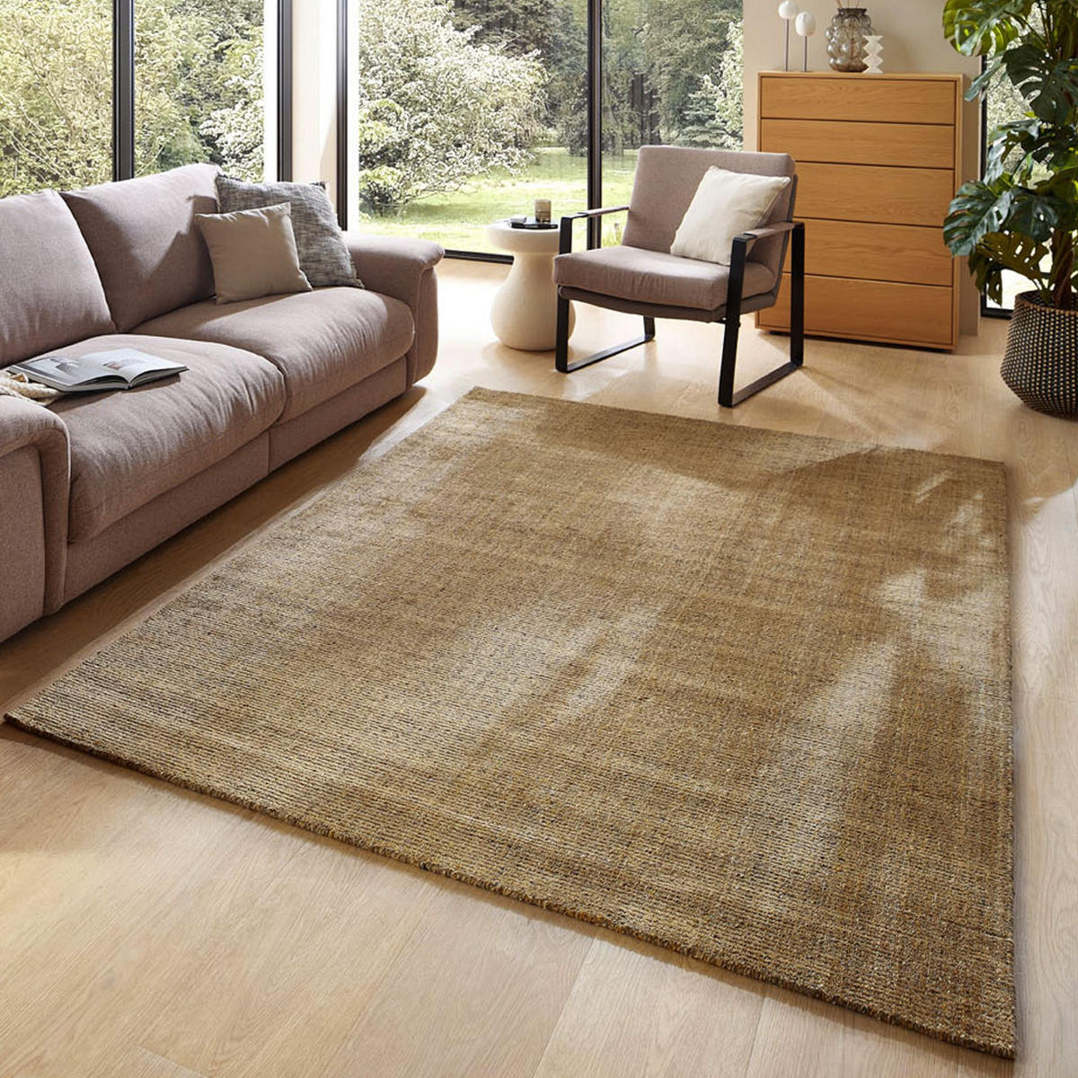 HANDWEBTEPPICH Venus 240x340 cm - Goldfarben, Textil (240/340cm) - THEKO