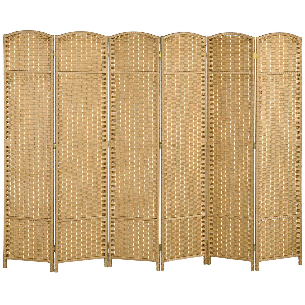 PARAVENT DE-14345 6-teilig, klappbar 240x170 cm Natur - Naturfarben, Holz (240/170/1.6cm) - ComfortXL