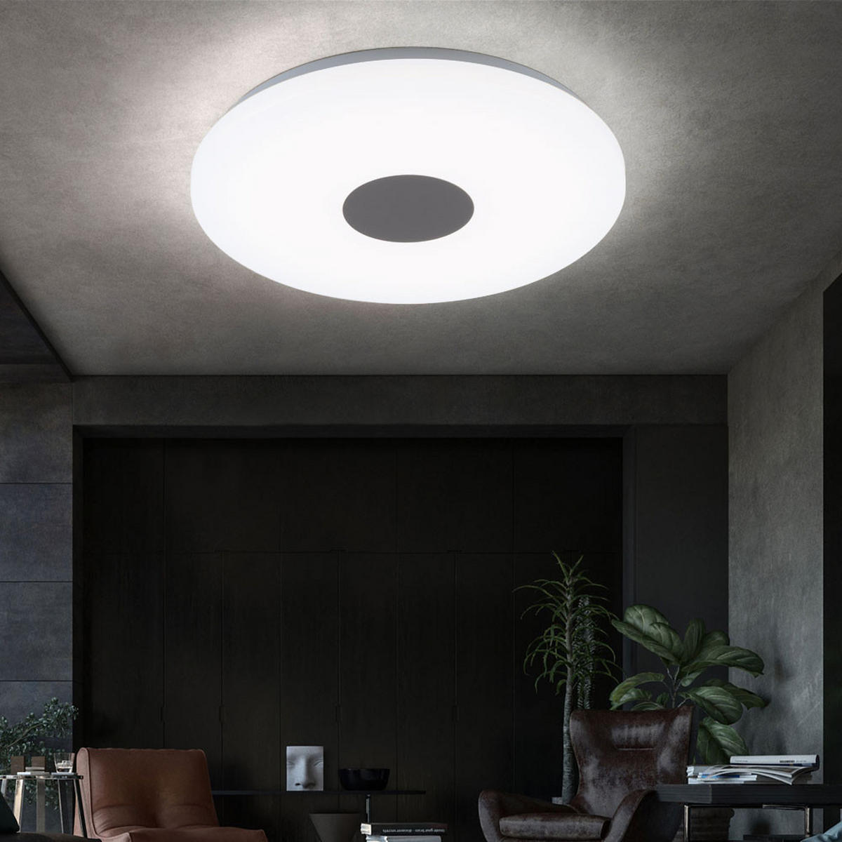 LED DECKENLEUCHTE Acryl Weiß satiniert - Weiß, Metall (37.5/37.5/5.2cm) - Globo Lighting