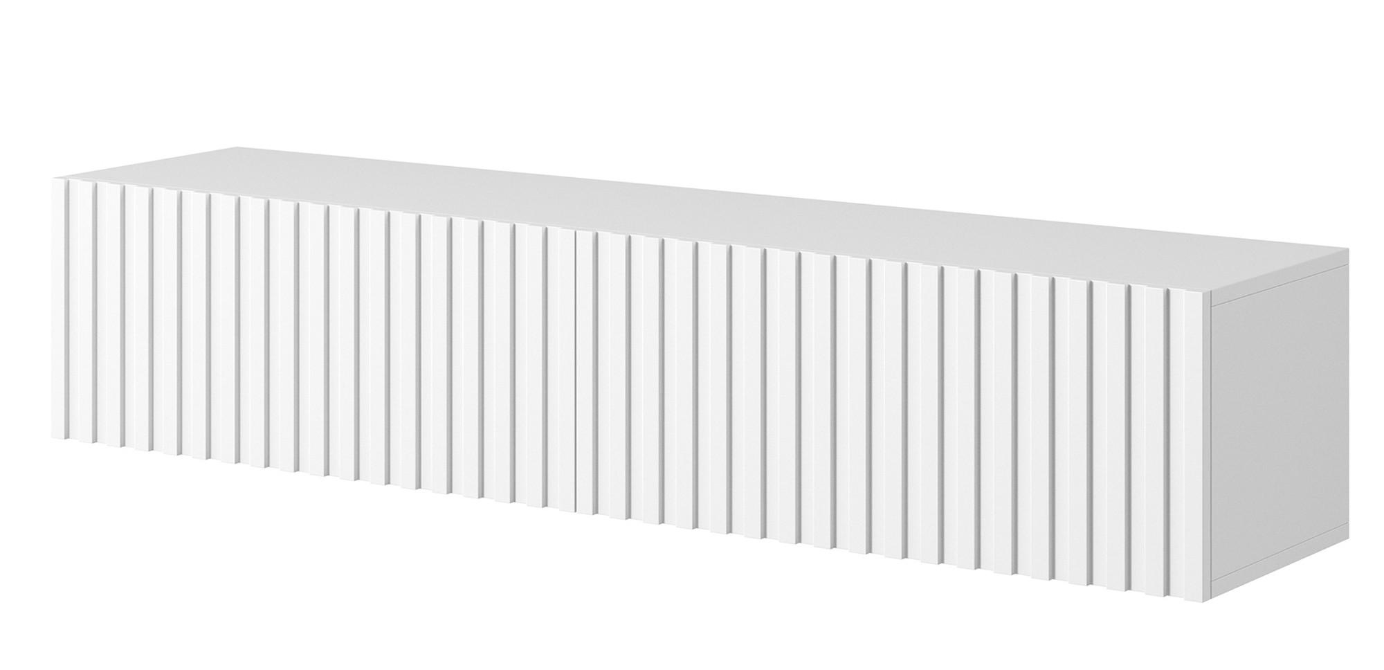 TV-HÄNGEBOARD Telire weiß mit Lamellenfronten 140 cm - Weiß, Holzwerkstoff (140/30/31.6cm) - Selsey