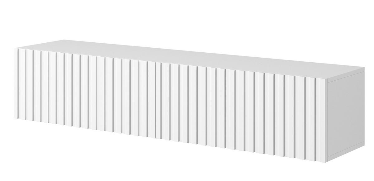 TV-HÄNGEBOARD Telire weiß mit Lamellenfronten 140 cm - Weiß, Holzwerkstoff (140/30/31.6cm) - Selsey