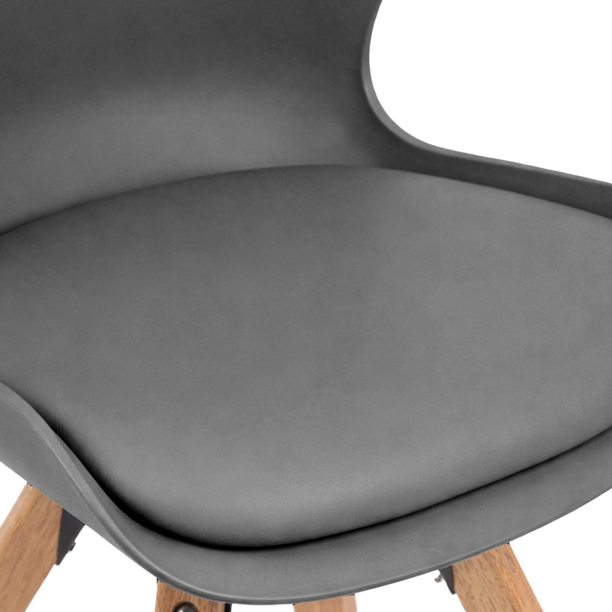 STUHL 2er Set Kunststoff Grau - Eukalyptusholzfarben/Grau, Holz/Kunststoff (48/87/58cm) - CLP