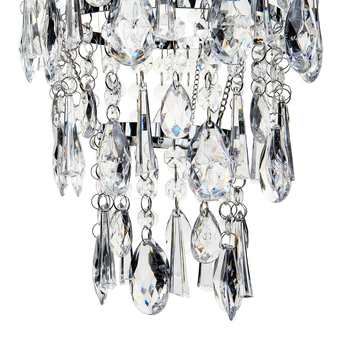 KRONLEUCHTER Entwash 30/30/100 cm - Silberfarben, Metall (30/30/100cm) - Beliani