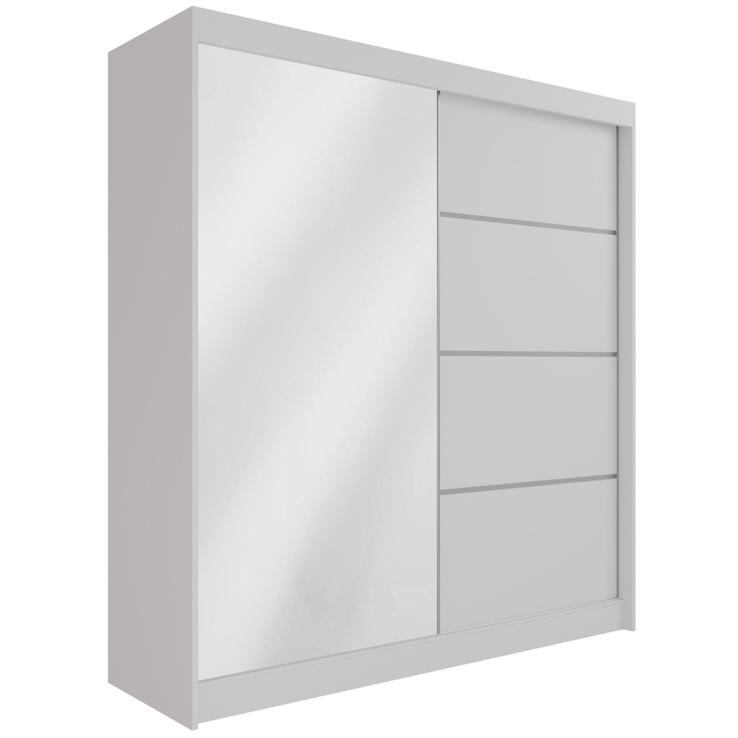 KLEIDERSCHRANK PAOKI - 200 cm - Weiß - Weiß, Holzwerkstoff (200/215/61cm) - ALTDECOR