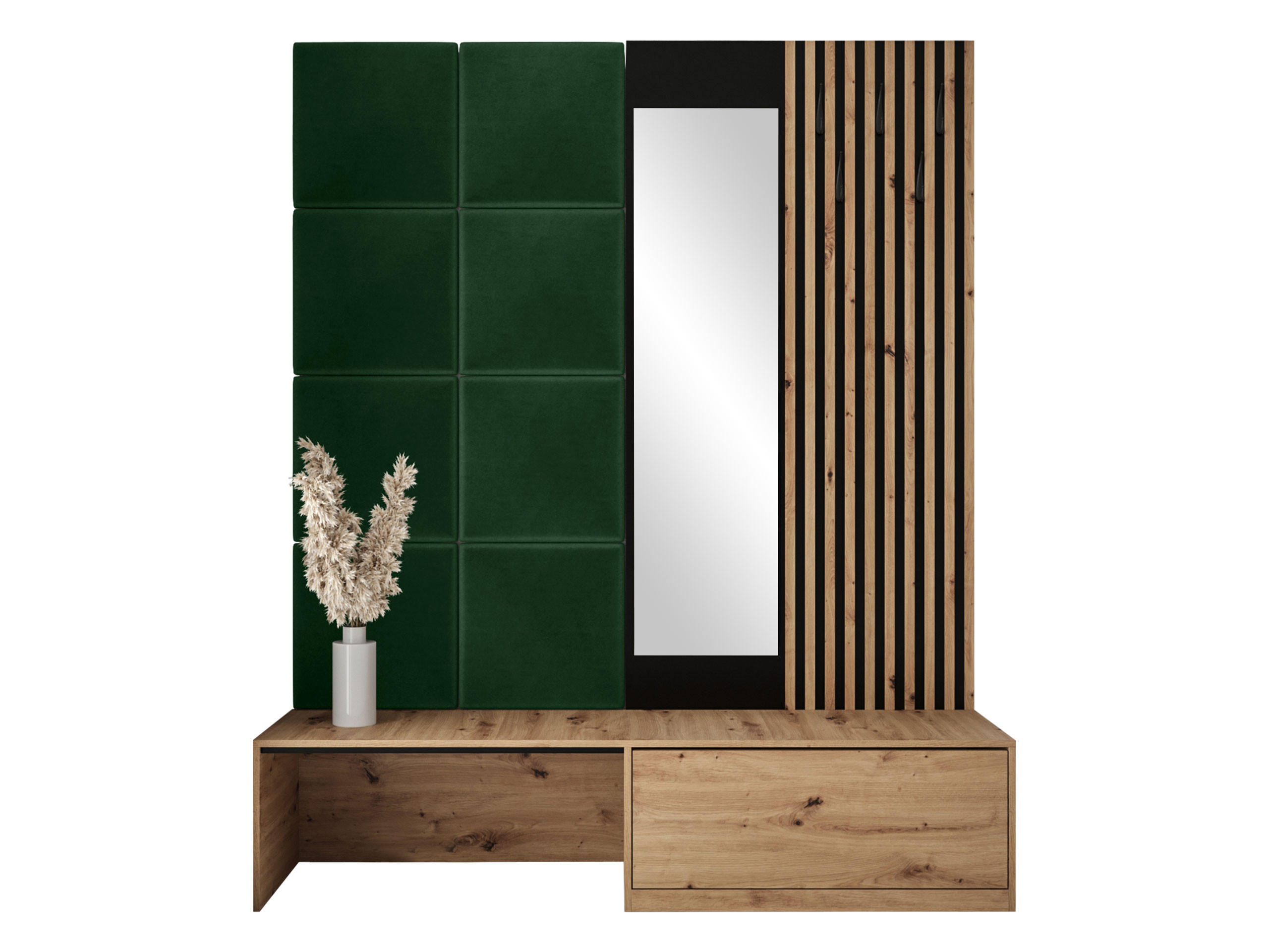 GARDEROBE Premium - Braun/Grün, Holzwerkstoff (172/205/42cm) - MIRJAN24