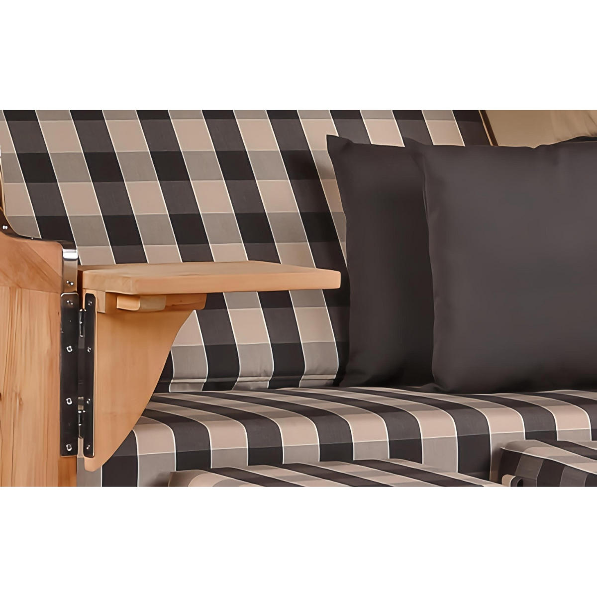STRANDKORB Komplettset Seeblick - Braun, Naturmaterialien/Metall (125/170/80cm) - Mr. Deko