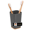 ZAHNPUTZBECHER CALVI, grau - Grau, Kunststoff (7.2/11.6/7.2cm) - bremermann