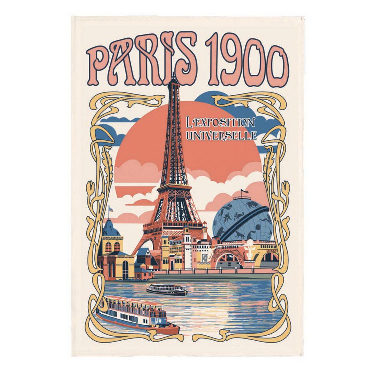 GESCHIRRTUCH Paris Expo universelle ekrü 48 x 72 cm - Weiß, Textil (48/72cm) - Winkler