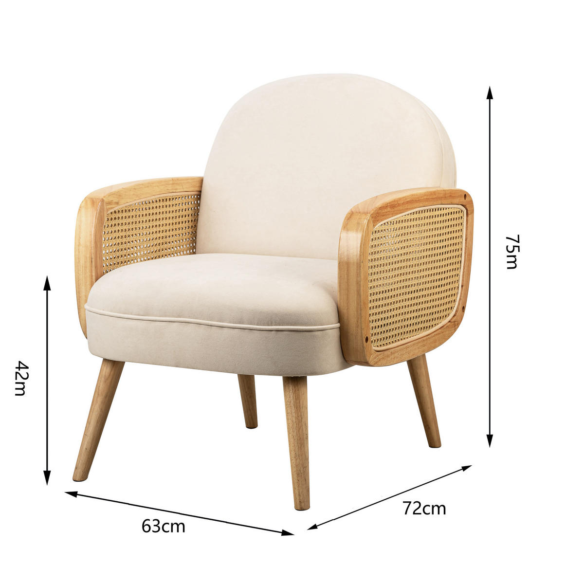 SESSEL Holz Beige - Beige, Holz (60/76/64cm) - Nordlys