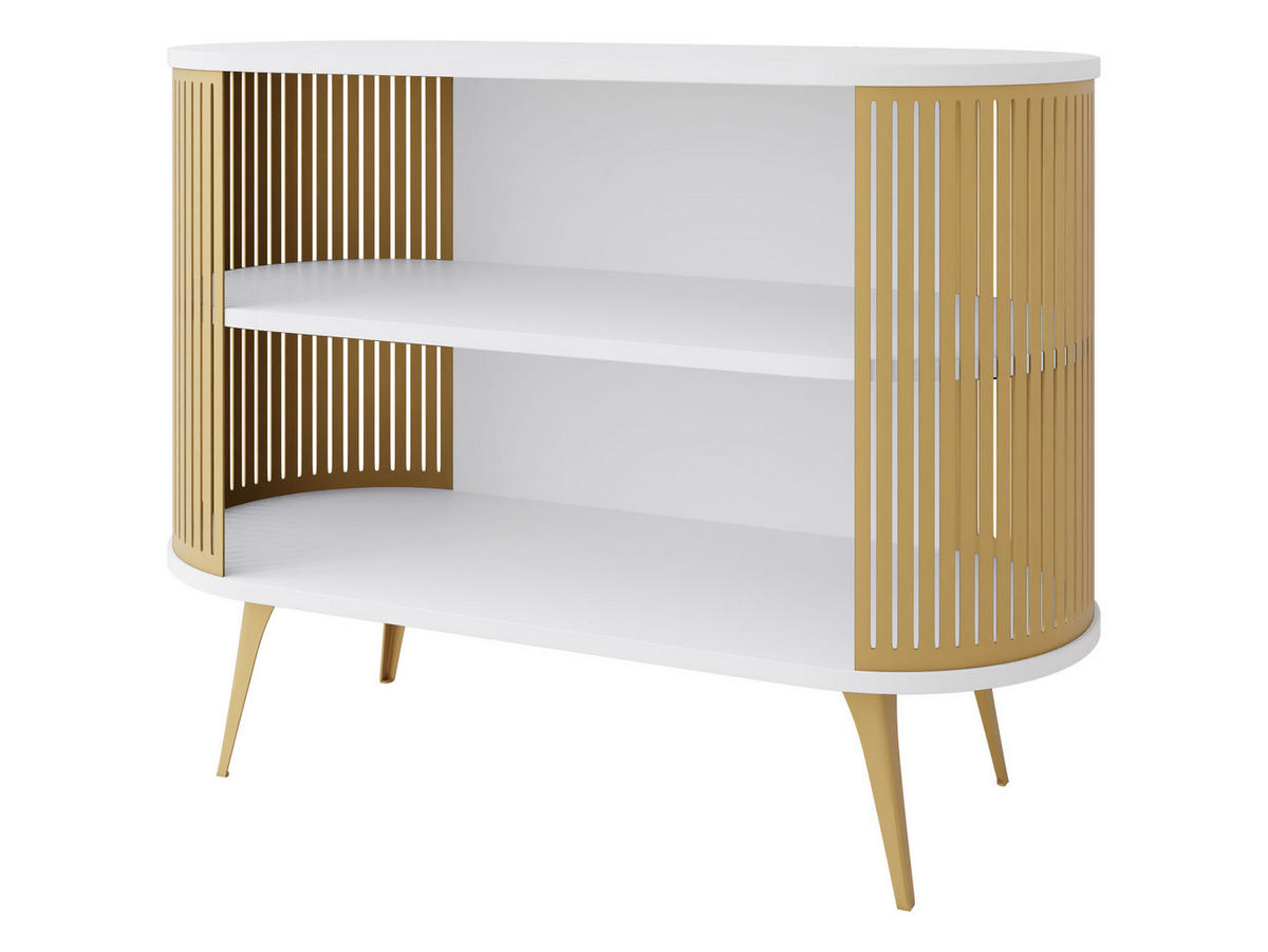 KOMMODE Roenni Gold - Goldfarben/Weiß, Holzwerkstoff/Metall (120/90/40cm) - MIRJAN24