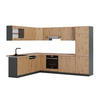 ECKKÜCHE R-Line Artisan Eiche/Anthrazit 227 x 287 cm, AP Eiche - Anthrazit/Eiche Artisan, Holzwerkstoff (287/81.6/60cm) - Vicco