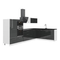 HÖRNKÖK Fame-Line, Antracit högblank/Vit, 347 x 207 cm, AP Antracit - Vit/Svart högglans, Träbaserade material (347/153.6/60cm) - Vicco