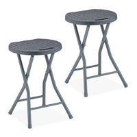 2XKLAPPHOCKER - Grau, Kunststoff/Metall (32/46/29cm) - Relaxdays