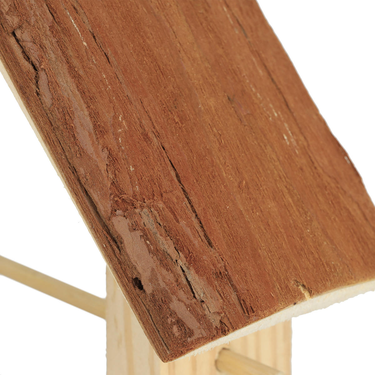 VOGELFUTTERHAUS - Hellbraun, Holz (23/27/13cm) - Relaxdays