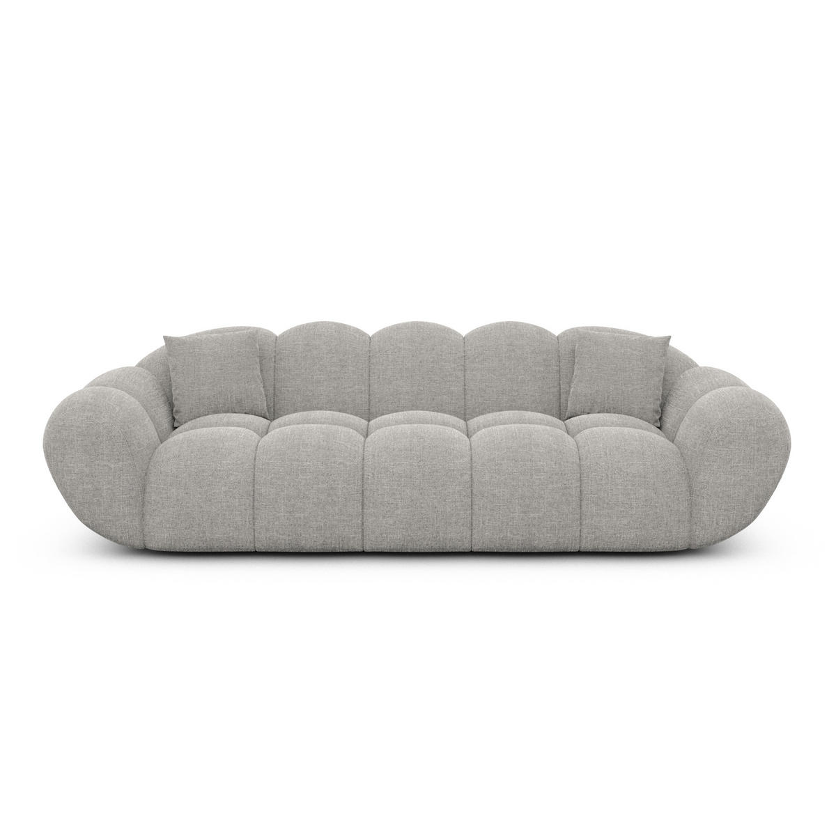 3-SITZER-SOFA Liva Hellgrau Strukturstoff - Hellgrau, Textil (223/70/93cm) - VAROYAL