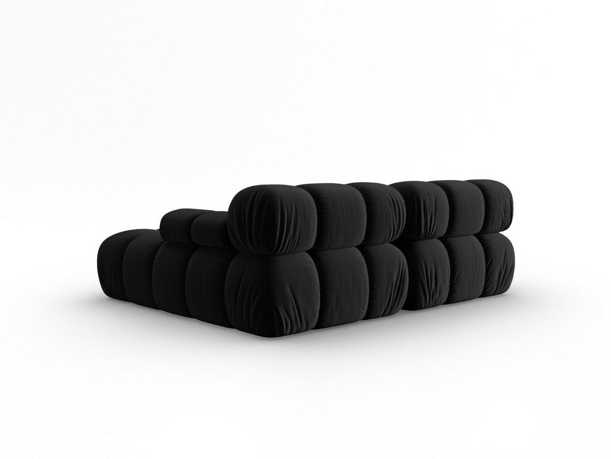 MODULARES-ECKSOFA rechts Bellis aus Samt schwarz 3 Sitzplätze - Schwarz, Textil (157/191cm) - Micadoni
