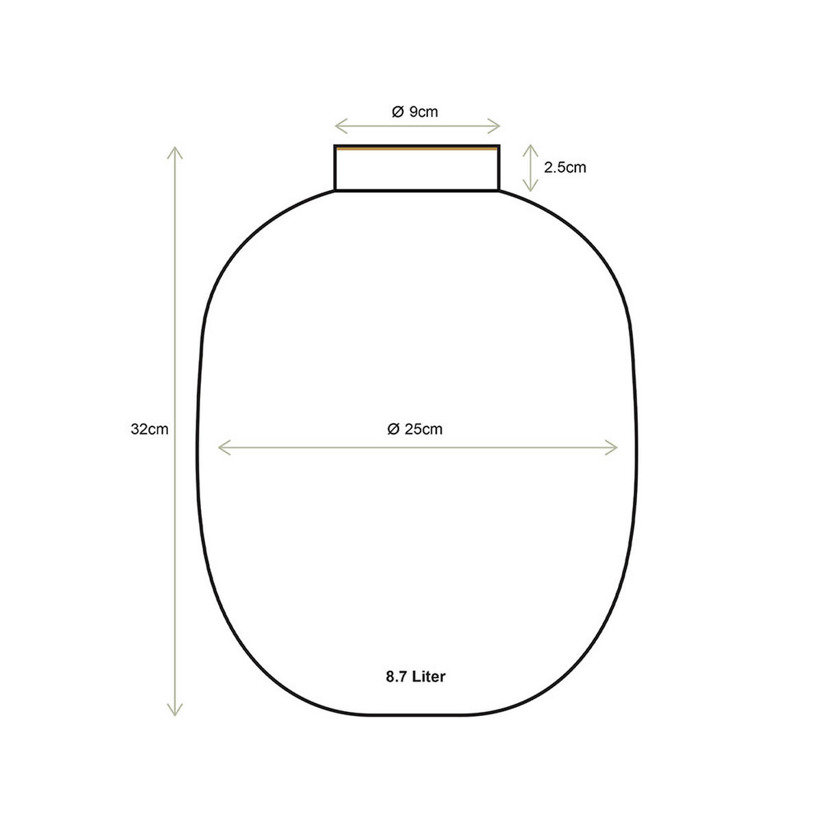 VASE Metal mid grün 32 cm - Grün, Metall (31.5cm) - Pip Studio