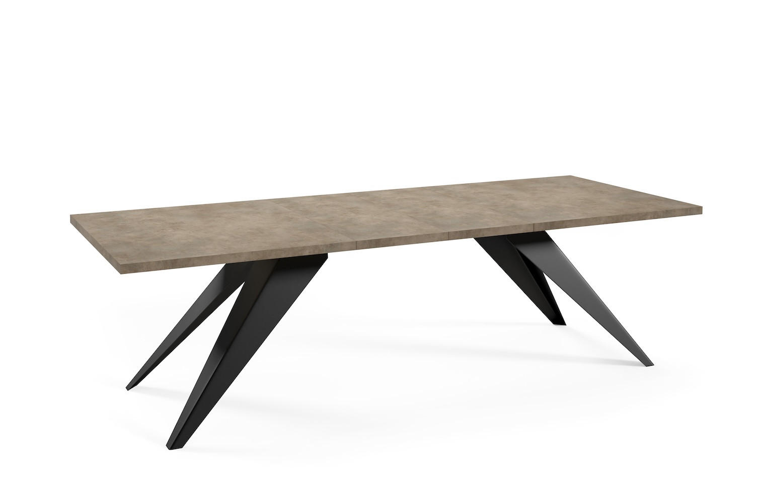 ESSTISCH Vento Chicago Concrete Dunkelgrau / Schwarz 160/260 / 90 / 76cm - Dunkelgrau/Schwarz, Holz/Holzwerkstoff (160/90/76cm) - Feldmann-Wohnen
