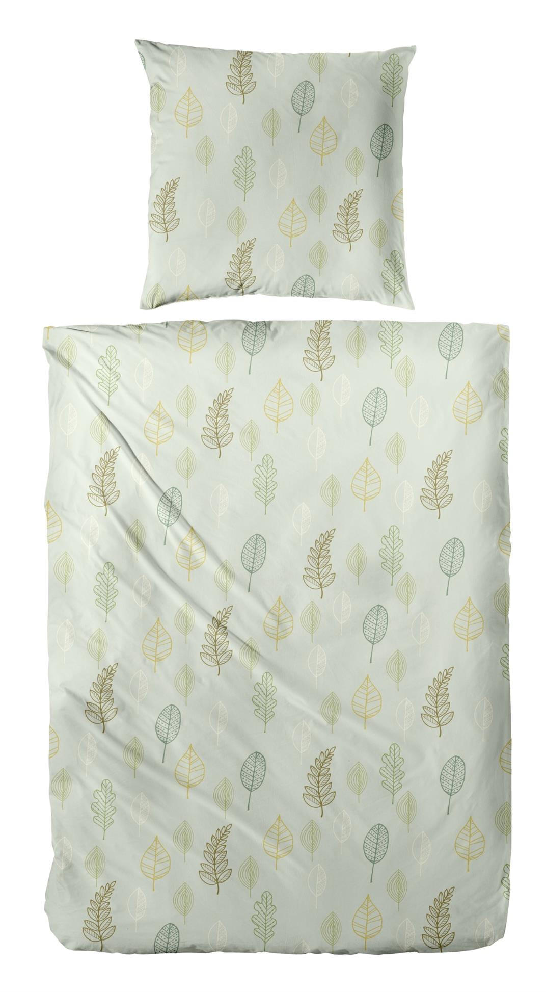 BIBER-BETTWÄSCHE 135x200 aus 100% Baumwolle - Winter Bettbezug Warm kuschelig - Floral Grün - Grün, Textil (135/200cm) - Carpe Sonno