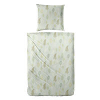 BIBER-BETTWÄSCHE 135x200 aus 100% Baumwolle - Winter Bettbezug Warm kuschelig - Floral Grün - Grün, Textil (135/200cm) - Carpe Sonno