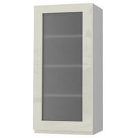 HÄNGESCHRANK Florence W4S/45 Grau / RAL 1013 perlweiß HG 45 / 32,5 / 96cm - Türanschlag rechts - Weiß Hochglanz/Grau, Holz/Holzwerkstoff (45/96/32.5cm) - Feldmann-Wohnen