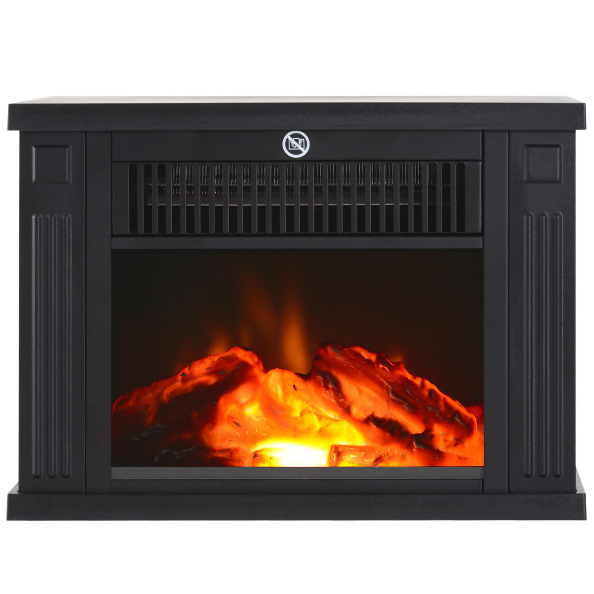 ELEKTROKAMIN DE-16997 600-1200 W mit Thermostat Schwarz - Schwarz, Kunststoff (34/25/17cm) - ComfortXL