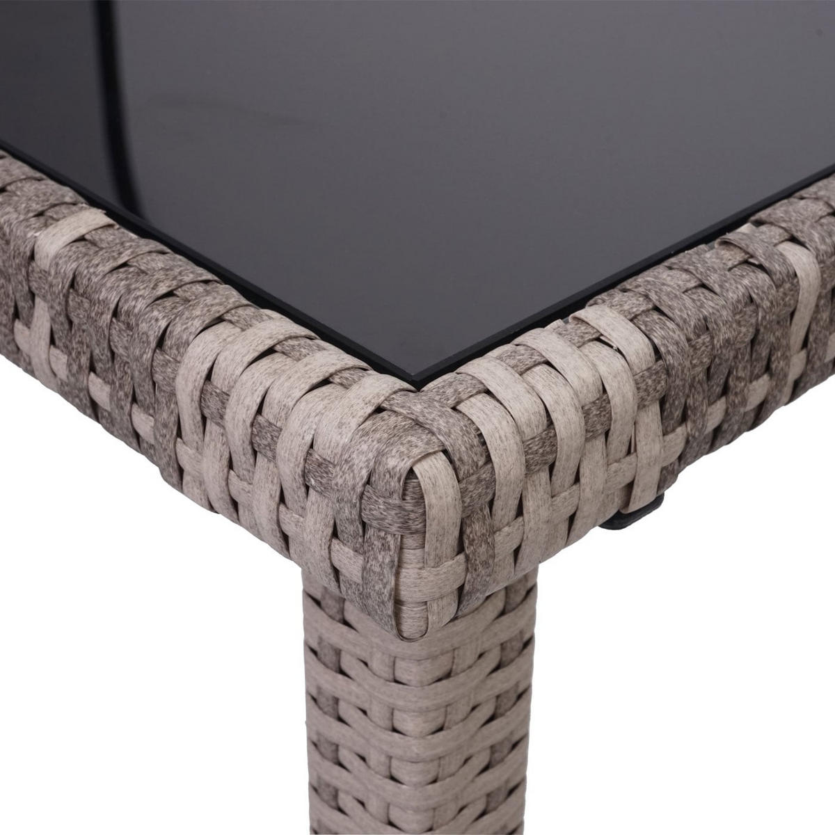 GARTENTISCH aus Poly-Rattan HxBxT 71x120x75cm Grau-Braun - Graubraun, Kunststoff (75/120/71cm) - PROREGAL